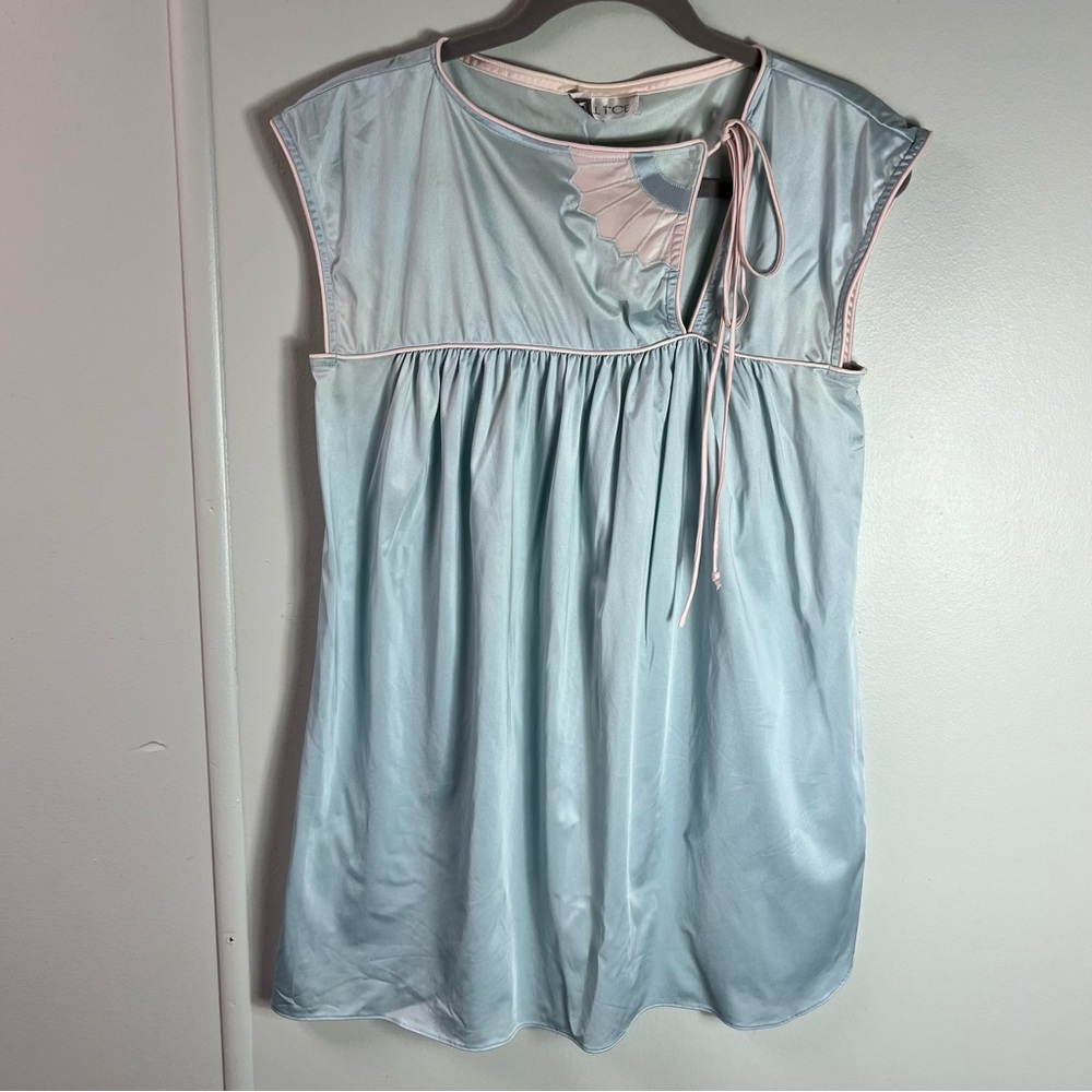 Vintage Bill Tice Blue and Pink Short Nightgown